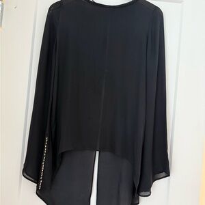 Stella & Jamie Black Blouse with Pearl Accents